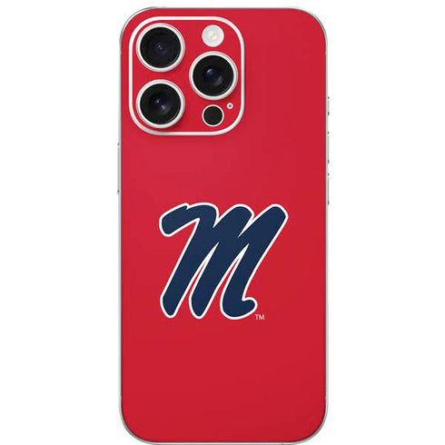 University of Mississippi Ole Miss Logo Red iPhone 16 Pro Skin